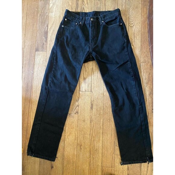 Levis 505 Jeans Men 33x32 (32x39*) Black Denim Straight Leg Cotton Zip READ - Picture 16 of 16